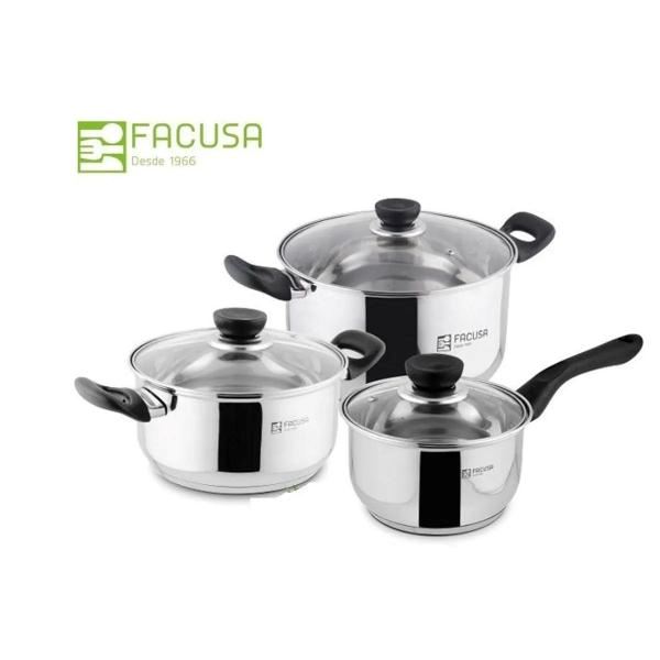 Juego de Ollas Acero Inoxidable 6 Piezas Facusa